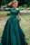 Dark Green Long Sleeves Lace Prom Dress LBQ1714