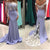Lilac Long Sleeve Off The Shoulder V Back V Back Mermaid Prom Dress GJS172