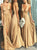 Sweep Train Golden  Evening Dresses