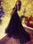 A Line V Neck Appliques Tulle Long Sleeves Prom Dresses LBQ3780