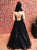 Sweep Train Black Evening Dresses