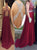 Sweep Train Red Evening Dresses