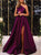 Sweep Train Purple Evening Dresses