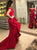 Mermaid Red Off the Shoulder Satin Prom Dresses