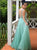 Sweep Train Green Evening Dresses