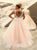 Sweep Train Pink Evening Dresses