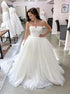 White Tulle Ball Gown Strapless Pleats Prom Dress LBQ4191