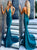 Sweep Train Blue Evening Dresses