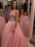 A Line Sweetheart Tulle Lace Up Sequins Prom Dress LBQ4103