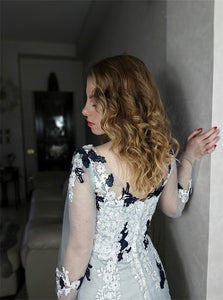 Sweep Train Grey Evening Dresses