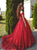 Sweep Train Red Evening Dresses