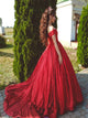 Sweep Train Red Evening Dresses