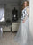 A Line Long Sleeves Applique Tulle V Neck Prom Dresses