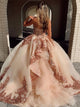 Sweep Train Champagne Evening Dresses