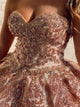Lace Up Appliques Evening Dresses