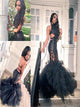 Sweep Train Black Evening Dresses