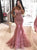 Sweep Train Pink Evening Dresses