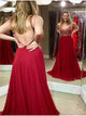 Sweep Train Red Evening Dresses