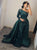 Sweep Train Green Evening Dresses