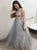 Scoop A Line Tulle Appliques Prom Dresses