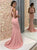 Sweep Train Pink Evening Dresses