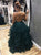 Sweep Train Green Evening Dresses