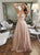 Pink Tulle Sequins Prom Dresses