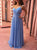 A Line Spaghetti Straps V Neck Chiffon Pleats Prom Dresses 