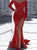 Mermaid Sweep Train Red Evening Dresses