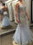 Halter Beading Mermaid Criss Cross Tulle Prom Dresses