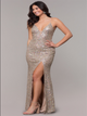 Mermaid V Neck Sequins Prom Dress with Slit LBQ3511