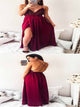 Sweep Train Red Evening Dresses with Slit