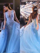 Ball Gown  Applique Tulle Prom Dresses