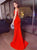 Backless Red Evening Dresses with Slit