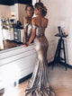 Mermaid Off the Shoulder Sequins Prom Dresses