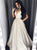 Sweep Train White Evening Dresses with Pockets