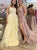 Sweep Train Pink Evening Dresses with Slit