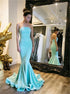 Mermaid Backless Strapless Ruffles Satin Prom Dress LBQ3784