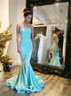 Mermaid Backless Strapless Ruffles Satin Prom Dresses