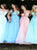 A Line Off the Shoulder Appliques Tulle Prom Dress 