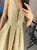 A Line V Neck Satin Prom Dresses with Beadings