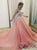 A Line Pink Sweetheart Tulle Appliques Prom Dresses