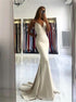 Spaghetti Straps Criss Cross Mermaid Prom Dress with Slit LBQ3701