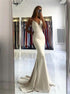 Spaghetti Straps Criss Cross Mermaid Prom Dress with Slit LBQ3701