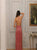 Sweep Train Pink Criss Cross Evening Dresses