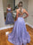 Sweep Train Lavender Evening Dresses with Pockets
