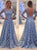 A Line Backless Lace Long Sleeves Jewel Bowknot Prom Dresses 