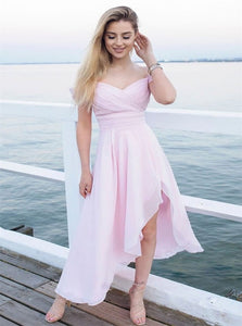 Asymmetrical Pink Evening Dresses
