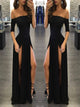 Sweep Train Black Evening Dresses