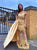 Sweep Train Golden Evening Dresses